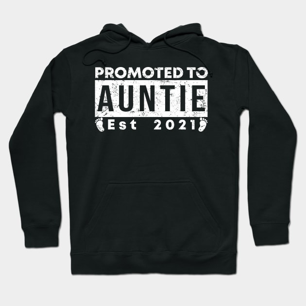 Vintage Promoted to Auntie 2021 new Aunt gift Auntie Hoodie by Abko90